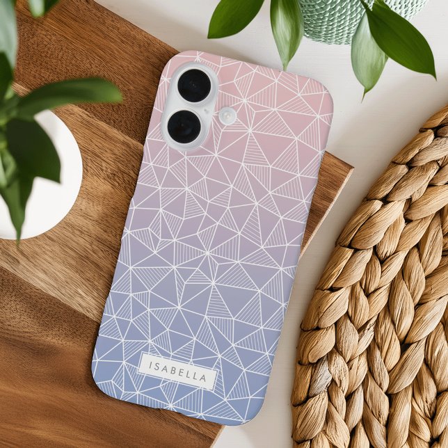 Coques Case-Mate iPhone Motif géométrique rose Quartz et Serenity Ombre (Créateur téléchargé)