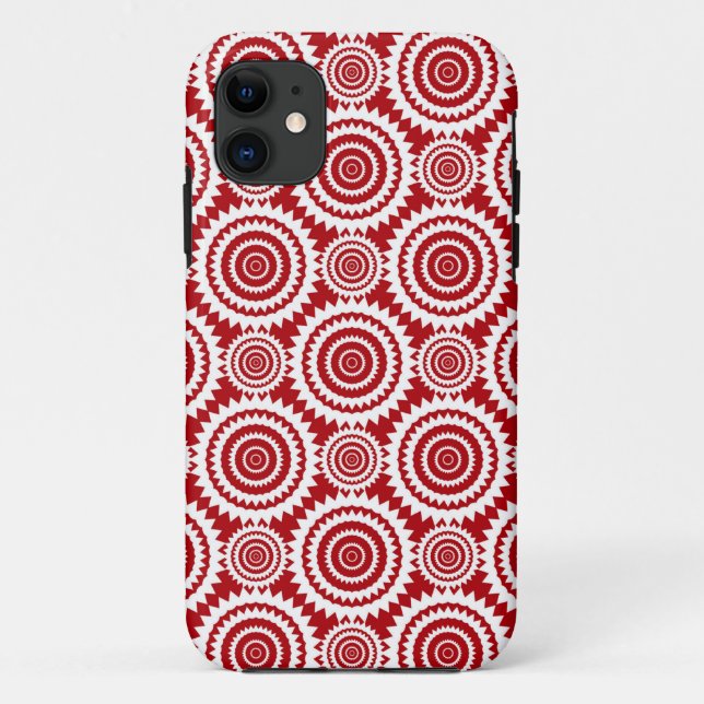 Coques Case-Mate iPhone Motif géométrique rouge et blanc élégant (Dos)