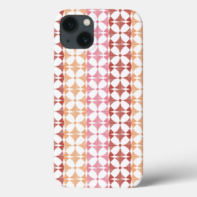 Coques Case-Mate iPhone Motif géométrique rouge rayures ikat (Verso)