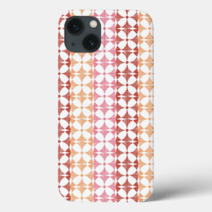 iPhone 13 Coque Motif géométrique rouge rayures ikat