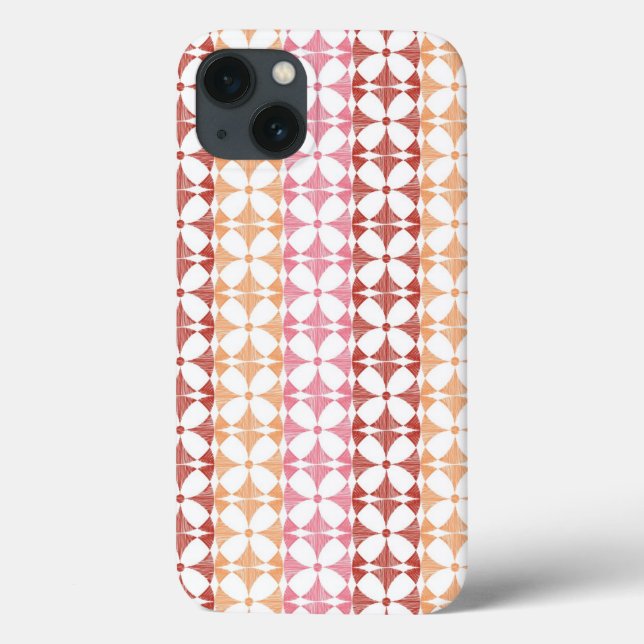 Coques Case-Mate iPhone Motif géométrique rouge rayures ikat (Verso)