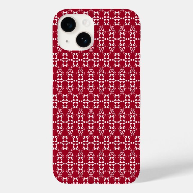Coques Case-Mate iPhone Motif géométrique rouge rétro (Verso)