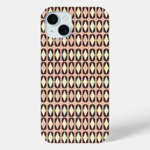 Coque Case-Mate iPhone Motif géométrique sans couture en feuille brun fon