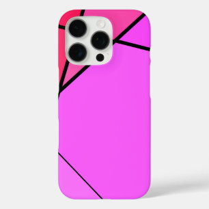 Coque iPhone 16 Pro Motif géométrique tendance en rose et rouge