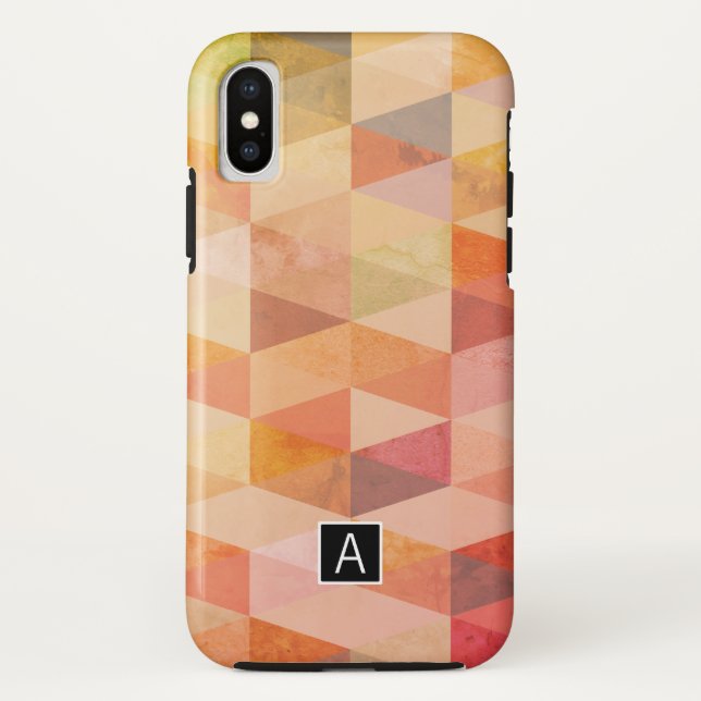 Coques Case-Mate iPhone Motif géométrique Triangle doux | Monogrammé (Dos)