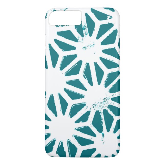 Coques Case-Mate iPhone motif géométrique turquoise et blanc (Dos)