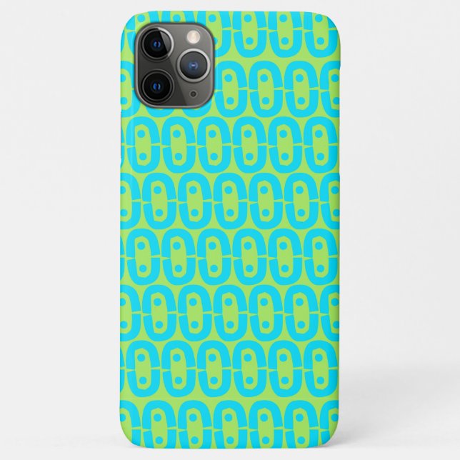 Coques Case-Mate iPhone Motif géométrique turquoise et vert lime (Dos)