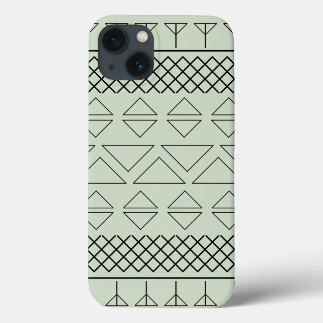 Coques Case-Mate iPhone Motif géométrique vert (Verso)