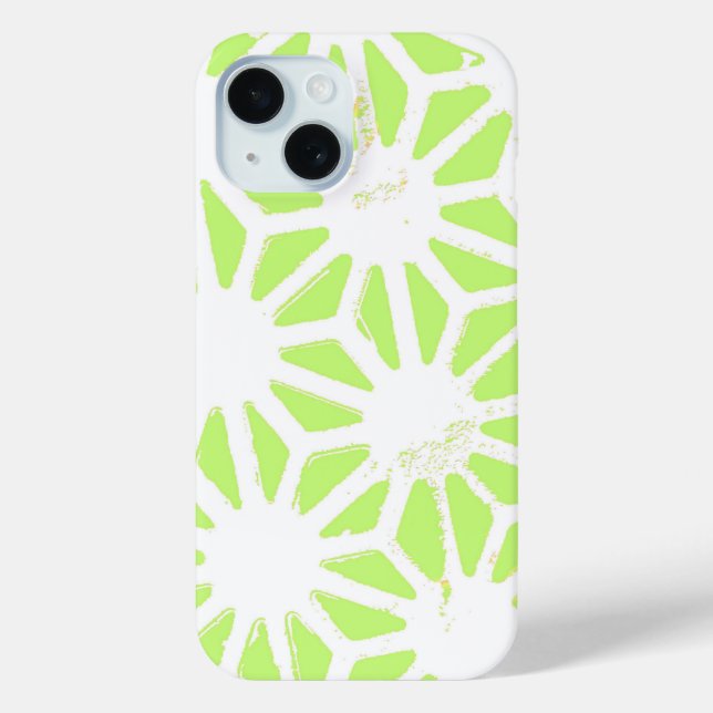 Coques Case-Mate iPhone Motif géométrique vert citron (Verso)