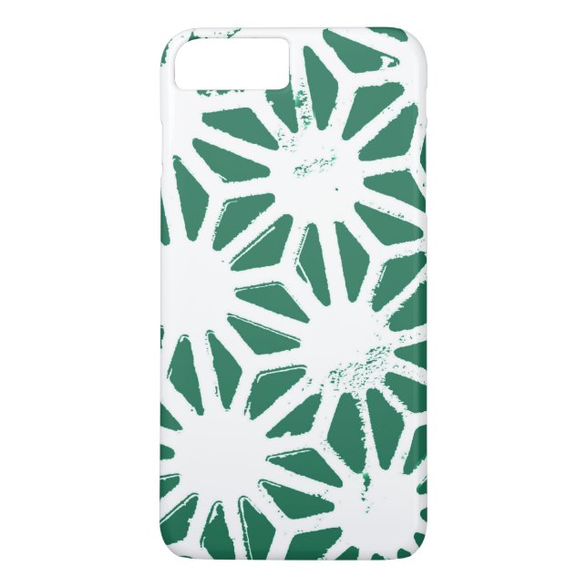 Coques Case-Mate iPhone Motif géométrique vert et blanc (Dos)