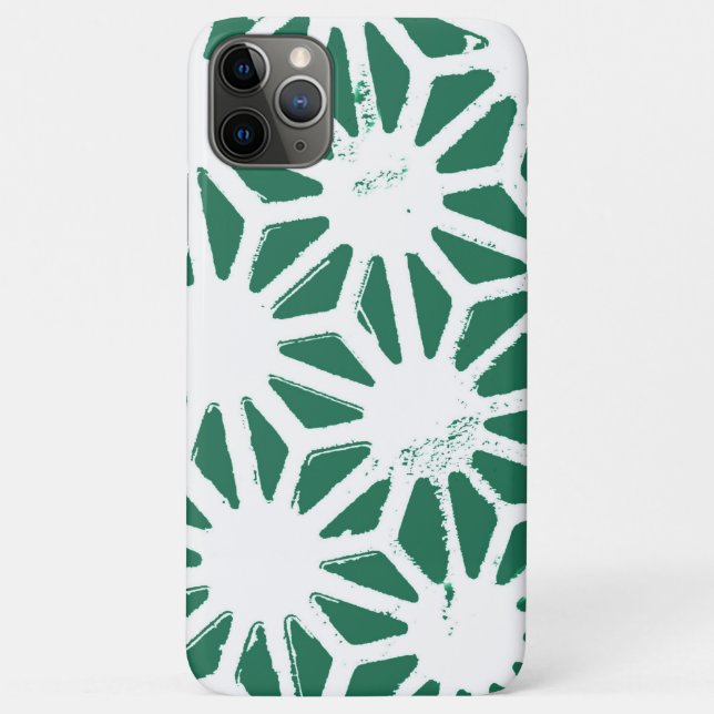 Coques Case-Mate iPhone Motif géométrique vert et blanc (Dos)