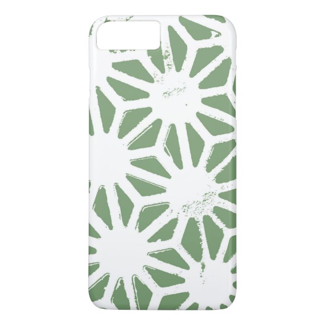 Coques Case-Mate iPhone Motif géométrique vert et blanc olive (Dos)