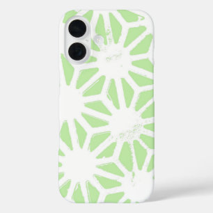 Coque Pour iPhone 16 Motif géométrique vert pomme