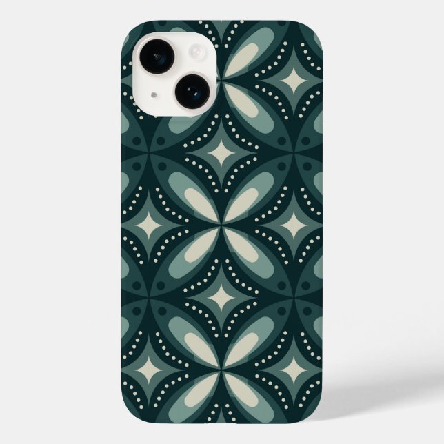 Coques Case-Mate iPhone Motif géométrique vert rétro (Verso)