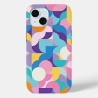 Motif géométrique violet et rose
