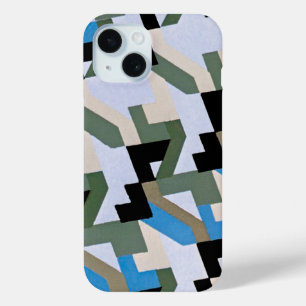 Coque Pour iPhone 15 Motif géométrique zig zag Art déco rétro jazz