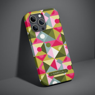 Coque Case-Mate iPhone Motif girly moderne tendance coloré avec nom perso