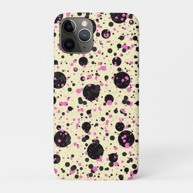 Coques Case-Mate iPhone Motif Glamour à pois rose et noir (Dos)