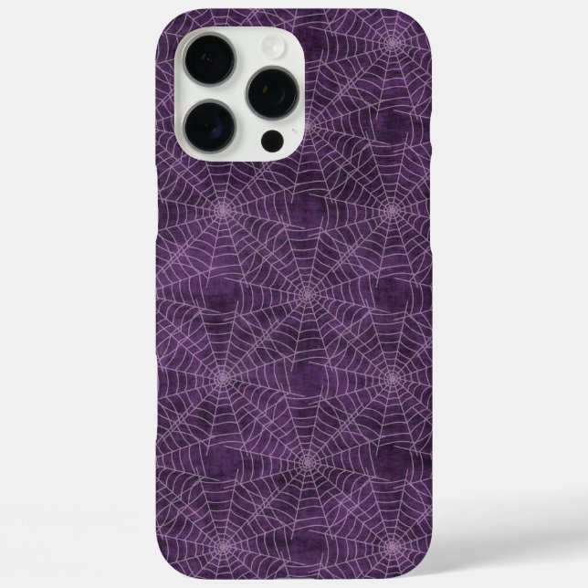 Coques Case-Mate iPhone Motif gothique en toile d'araignée violet et argen (Verso)