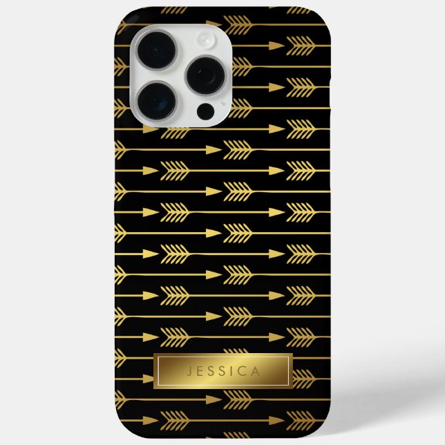 Coques Case-Mate iPhone Motif Gradient Jaune et Flèches Noires (Verso)