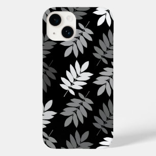 Coque Case-Mate iPhone Motif Grande Feuille Elder Noir Blanc Gris