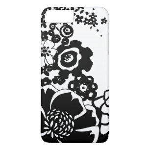 Coque Case-Mate iPhone Motif graphique de jardin floral noir et blanc