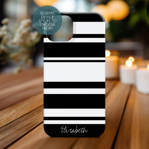 Coque Case-Mate iPhone Motif Gras avec nom noir et blanc