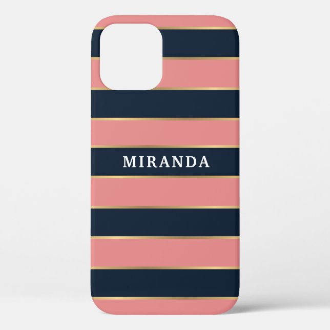 Coques Case-Mate iPhone Motif Gras Rose Bleu Gold (Verso)