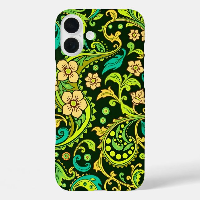 Coques Case-Mate iPhone Motif Green Paisley (Verso)