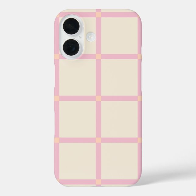 Coques Case-Mate iPhone Motif Grille Beige et Rose Clair (Verso)