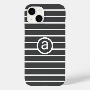 Coque Case-Mate iPhone Motif gris blanc élégant Nom monochrome