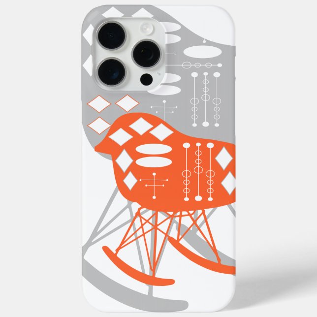 Coques Case-Mate iPhone Motif gris du milieu du siècle Silhouette (Verso)