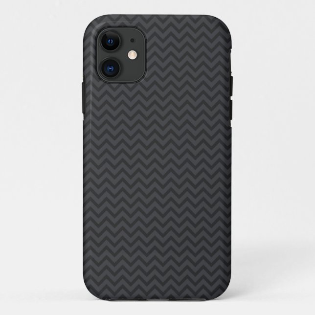 Coques Case-Mate iPhone Motif gris noir de rayures de zigzag de zigzag de (Dos)