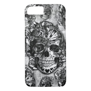 Coque iPhone 8/7 Motif grunge de crâne de sucre