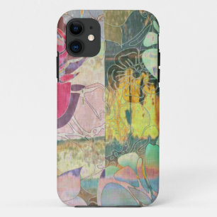 Coque iPhone 11 Motif grunge floral d'art