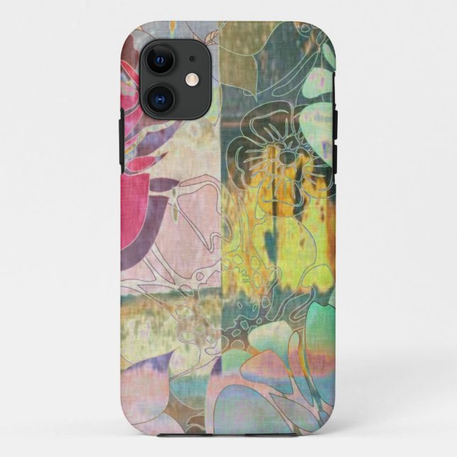 Coques Case-Mate iPhone Motif grunge floral d'art (Dos)