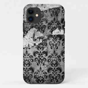 Coque Case-Mate iPhone Motif grunge vintage usé noir de damassé