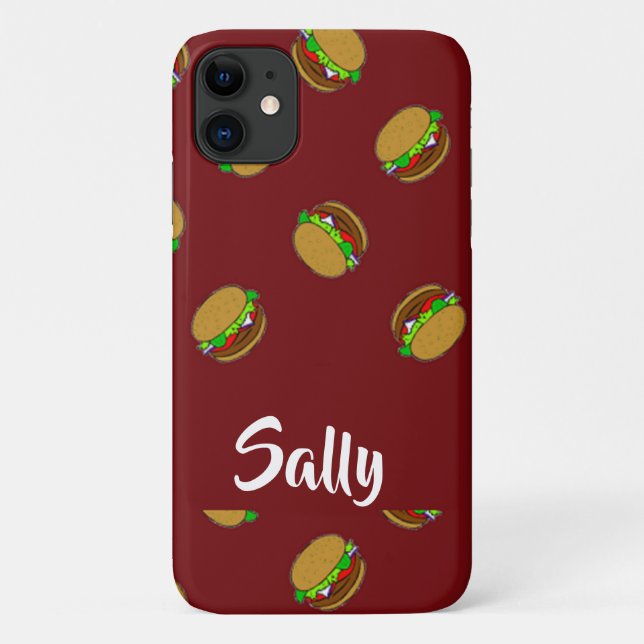 Coques Case-Mate iPhone Motif hamburger sur le marron (Dos)
