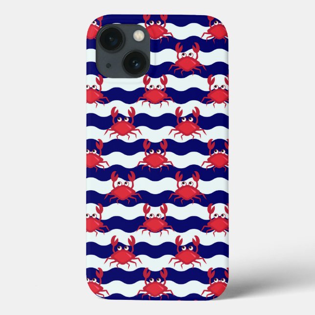 Coques Case-Mate iPhone Motif heureux de crabes (Verso)
