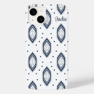 Coque Case-Mate iPhone Motif Hexagon bleu blanc et marine