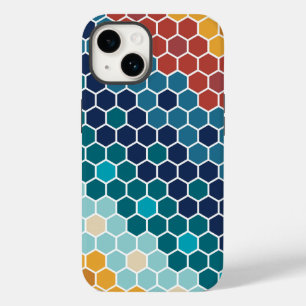 Coque Case-Mate iPhone Motif Hexagon en mosaïque florale colorée