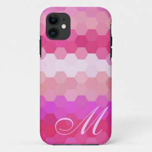 Coque Case-Mate Pour iPhone Motif Hexagon rose et Monogramme