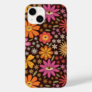 Coque Case-Mate iPhone Motif Hippie Psychedélique Années 70 Fleurs Groovy