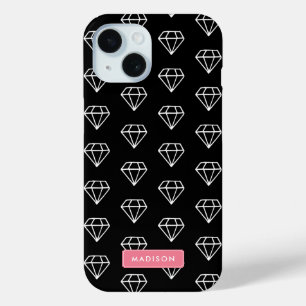 Coque Pour iPhone 15 Motif Hipster Diamonds