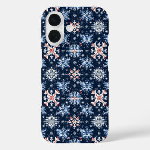 Coque Pour iPhone 16 Motif Hiver Bleu