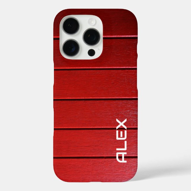 Coques Case-Mate iPhone Motif horizontal en bois rouge (Verso)