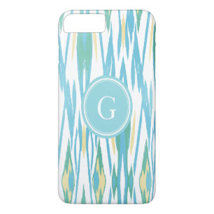 Coque iPhone 7 Plus Motif ikat aquarelle turquoise pastel chic