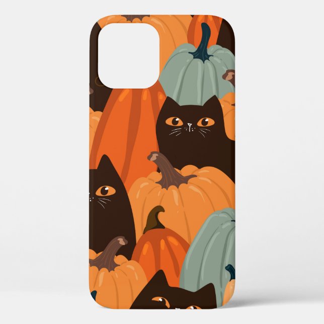 Coques Case-Mate iPhone Motif impeccable avec chats noirs et citrouilles (Verso)