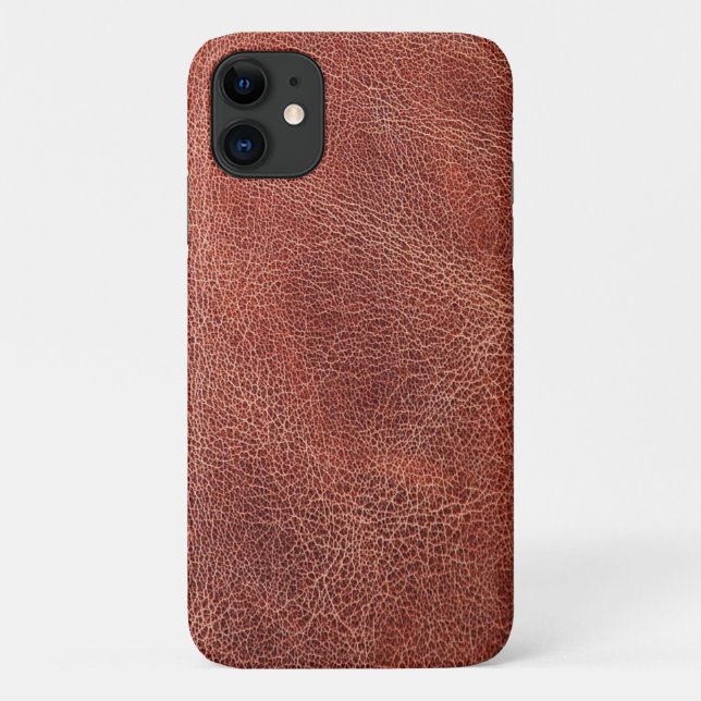 Coques Case-Mate iPhone Motif imprimé cuir marron (Dos)