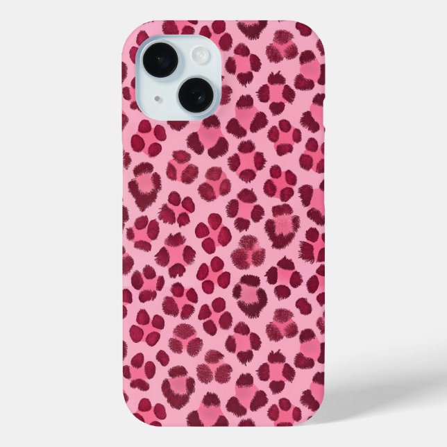 Coques Case-Mate iPhone Motif imprimé léopard rose (Verso)